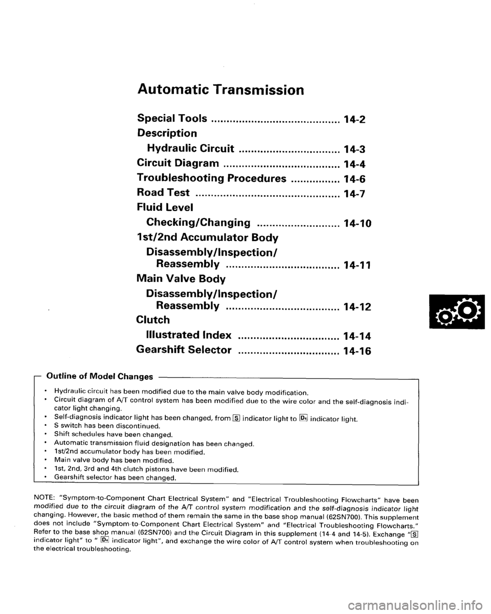 HONDA ACCORD 1996  Service Manual Supplement 