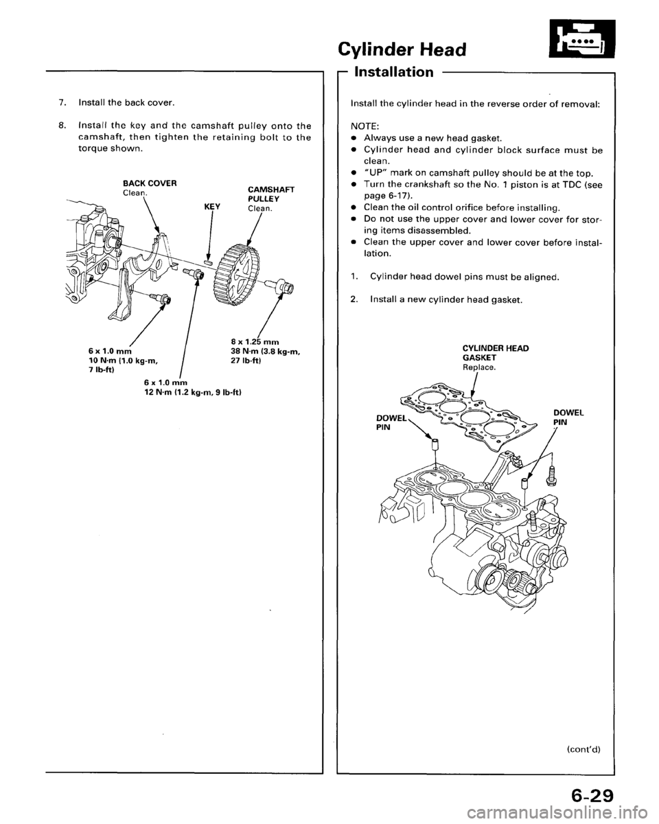 HONDA ACCORD 1996  Service Manual Supplement 