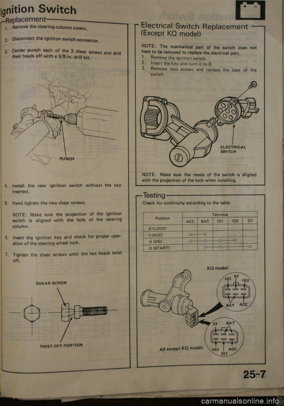 HONDA JAZZ 1983  Shop Manual 