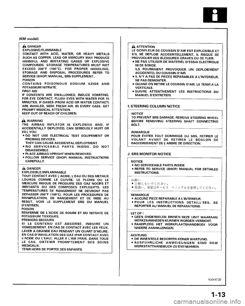HONDA PRELUDE 1996  Service Repair Manual 