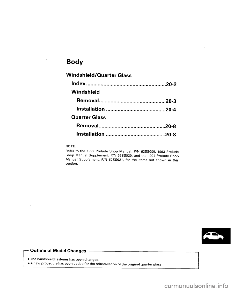 HONDA PRELUDE 1996  Service Repair Manual 
