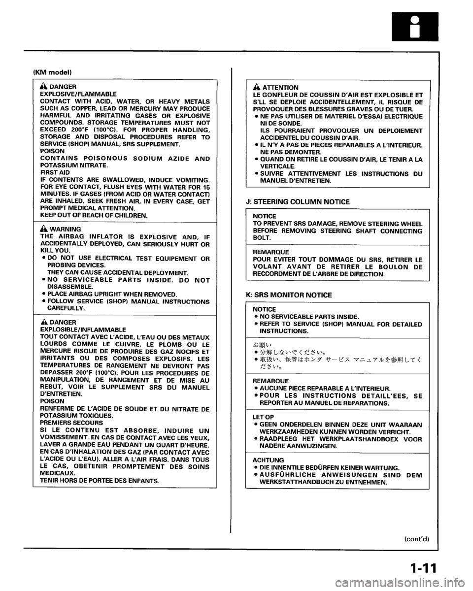 HONDA PRELUDE 1995  Service Repair Manual 