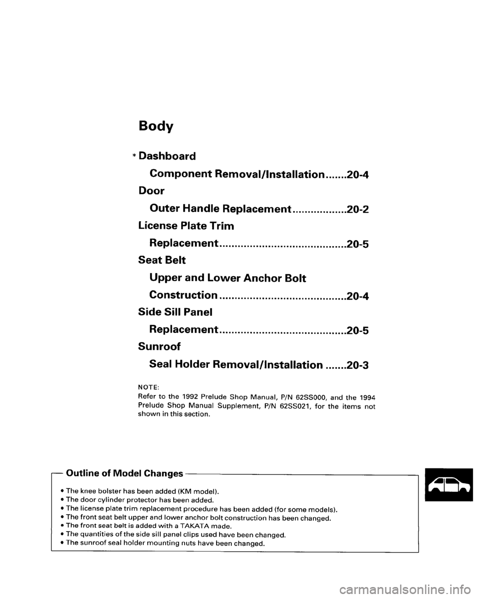HONDA PRELUDE 1995  Service Repair Manual 