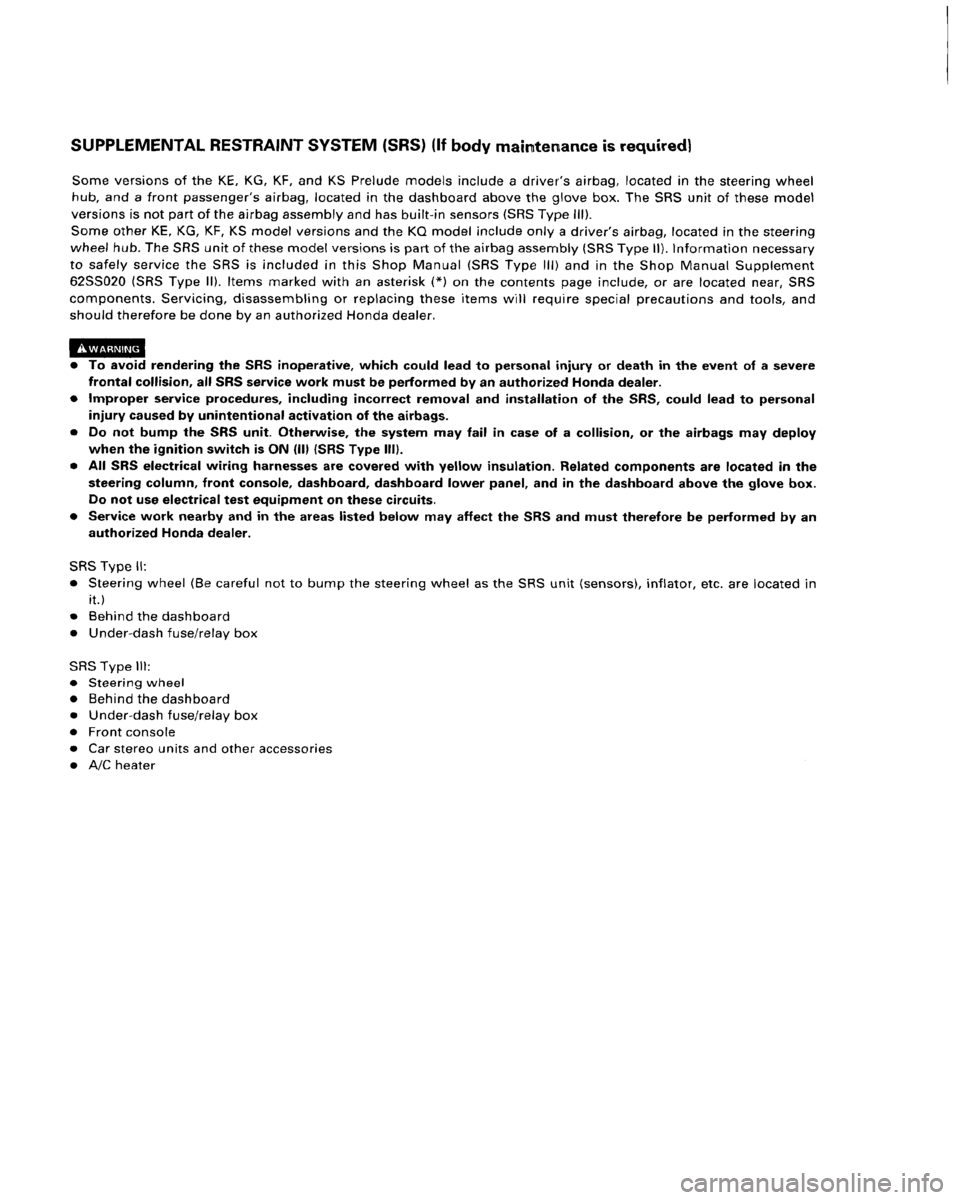 HONDA PRELUDE 1994  Service Repair Manual 