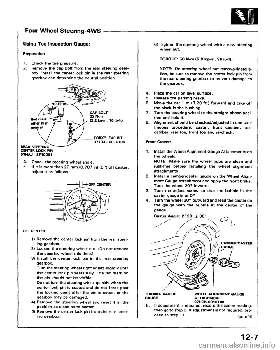 HONDA PRELUDE 1991  Service Repair Manual 