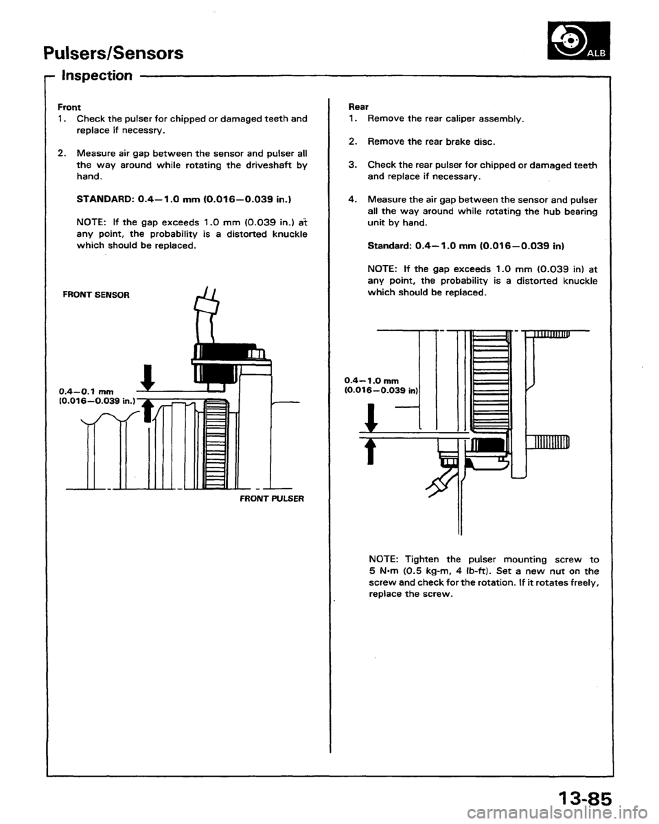 HONDA PRELUDE 1991  Service Repair Manual 