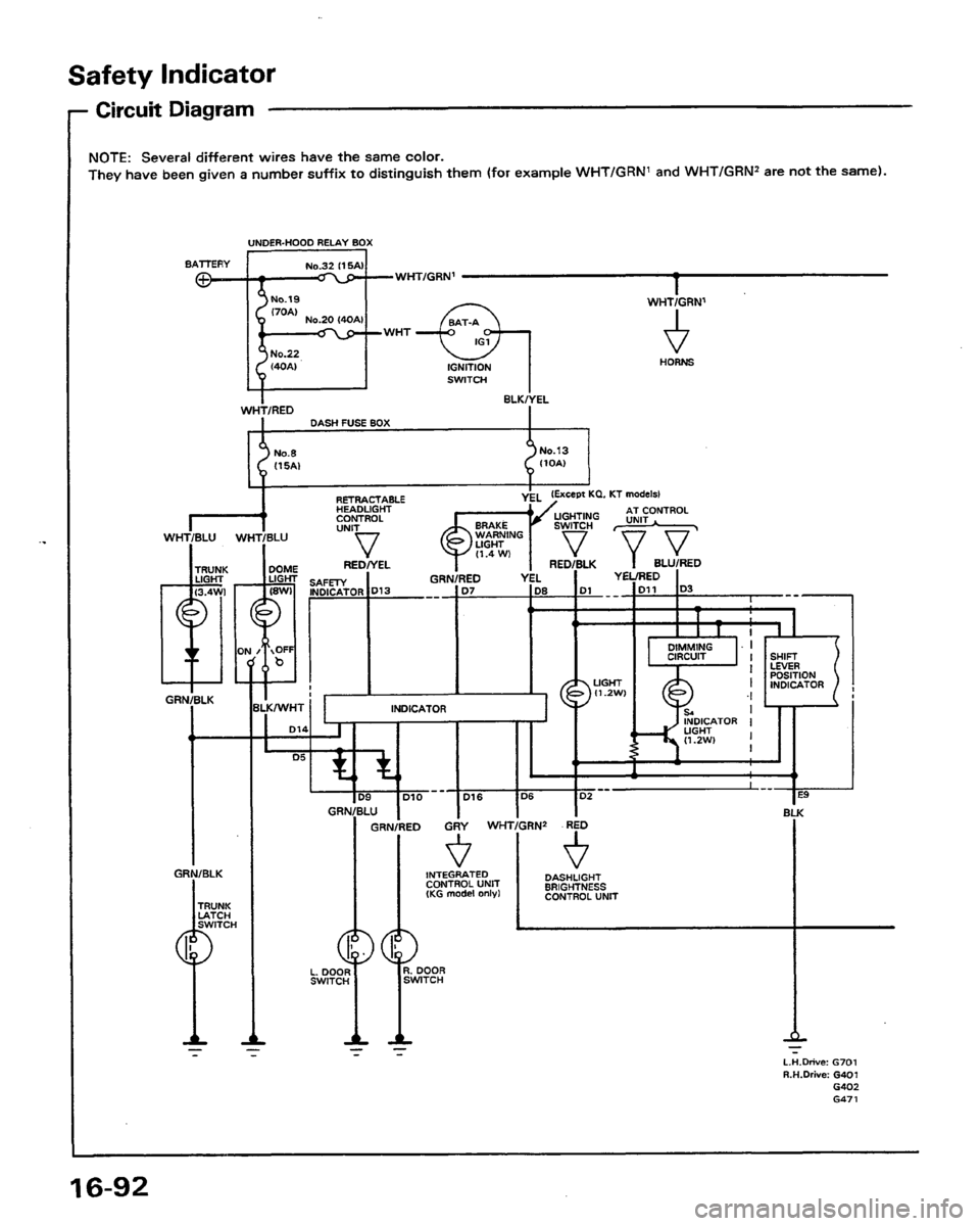 HONDA PRELUDE 1991  Service Repair Manual 
