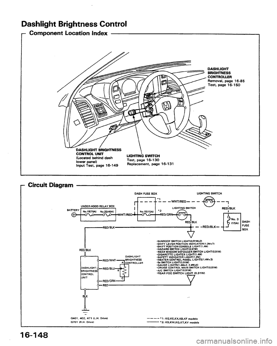 HONDA PRELUDE 1991  Service Repair Manual 