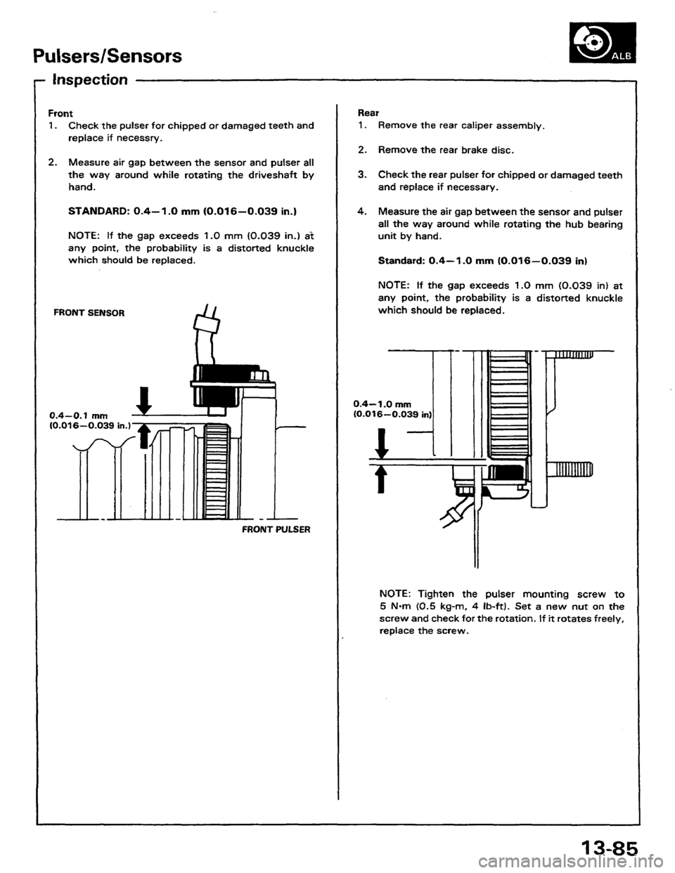 HONDA PRELUDE 1984  Service Repair Manual 
