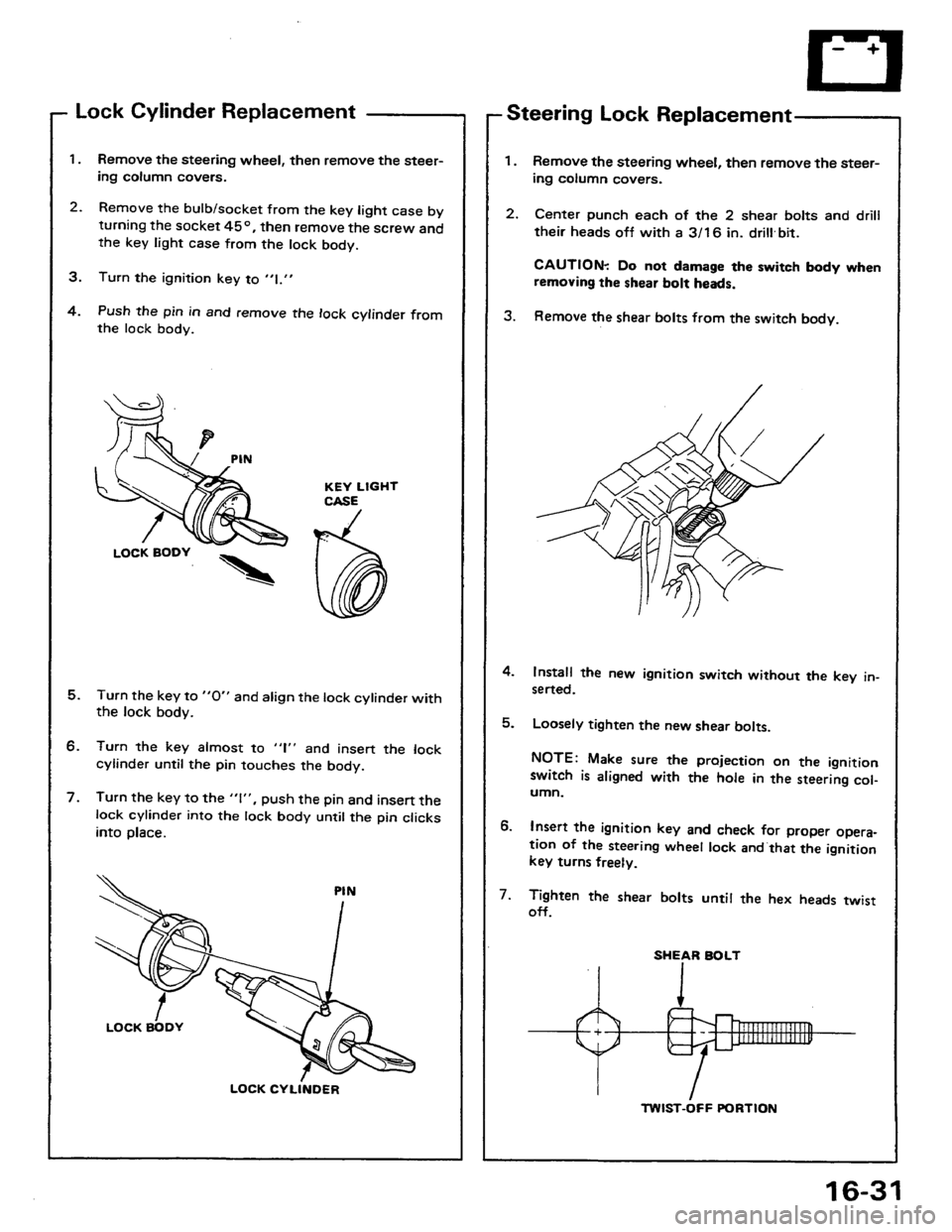 HONDA PRELUDE 1984  Service Repair Manual 