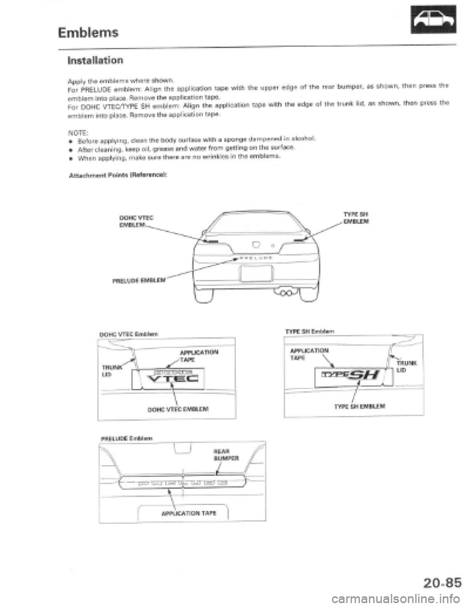 HONDA PRELUDE 1997  Service Repair Manual 