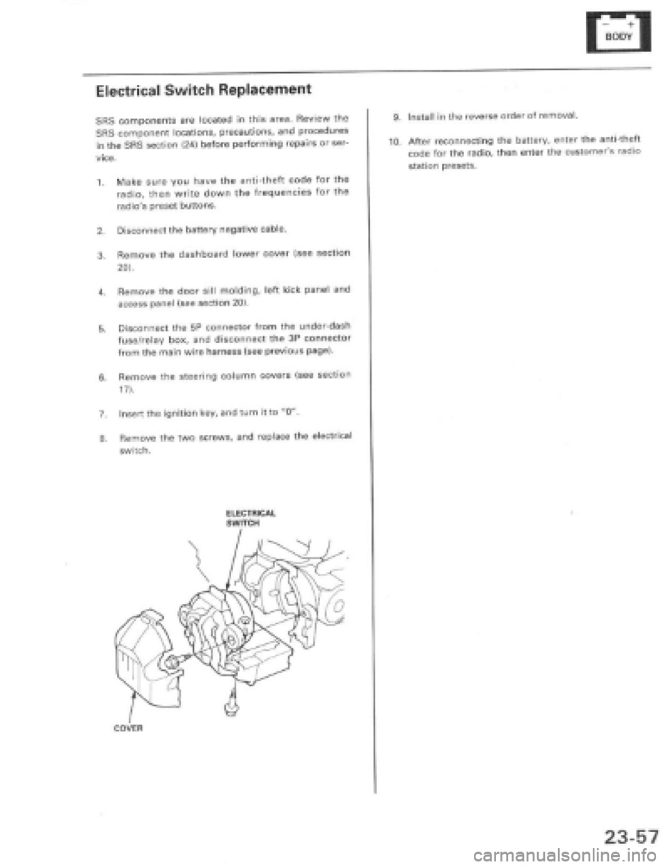 HONDA PRELUDE 1997  Service Repair Manual 
