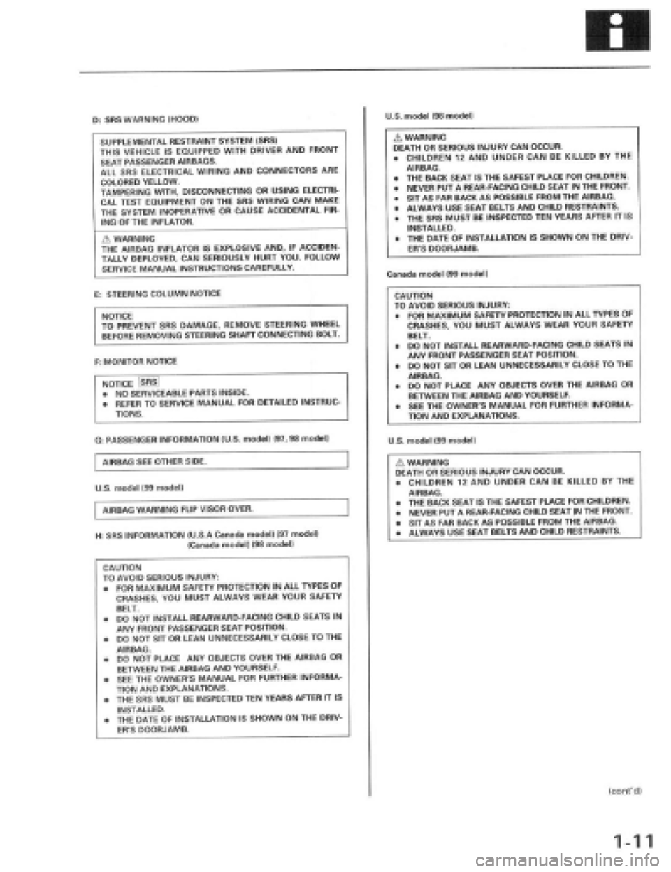 HONDA PRELUDE 1997  Service Repair Manual 