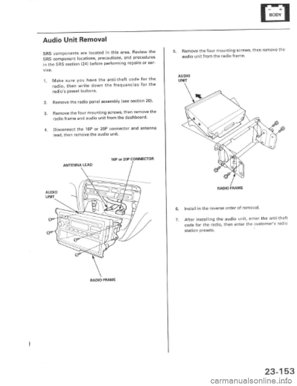 HONDA PRELUDE 1997  Service Repair Manual 