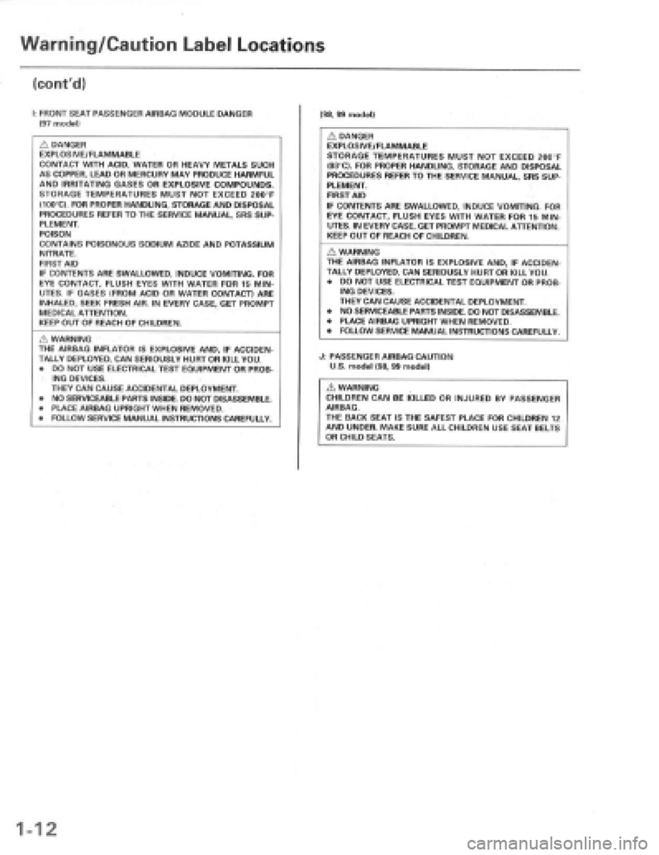 HONDA PRELUDE 1997  Service Repair Manual 