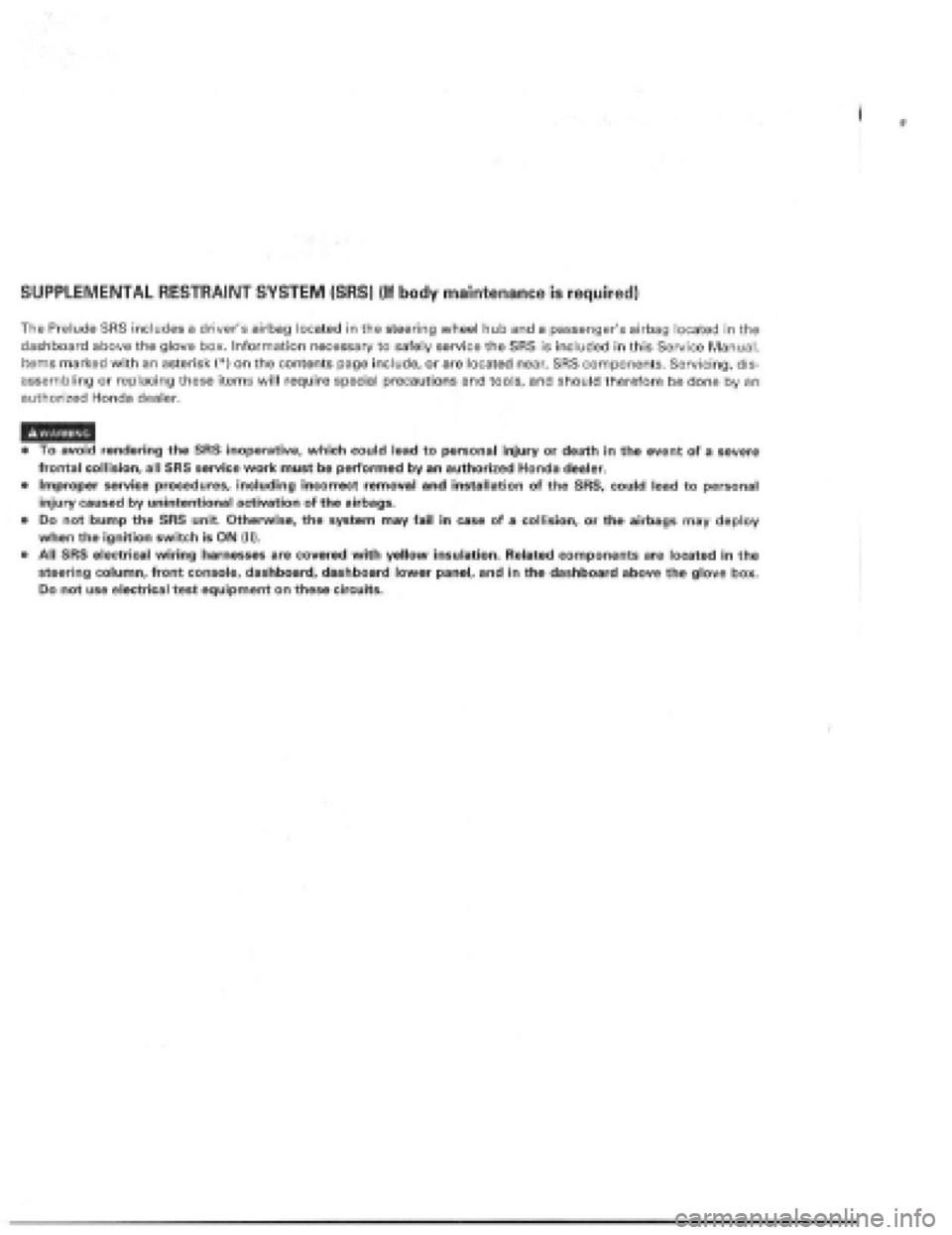 HONDA PRELUDE 1997  Service Repair Manual 