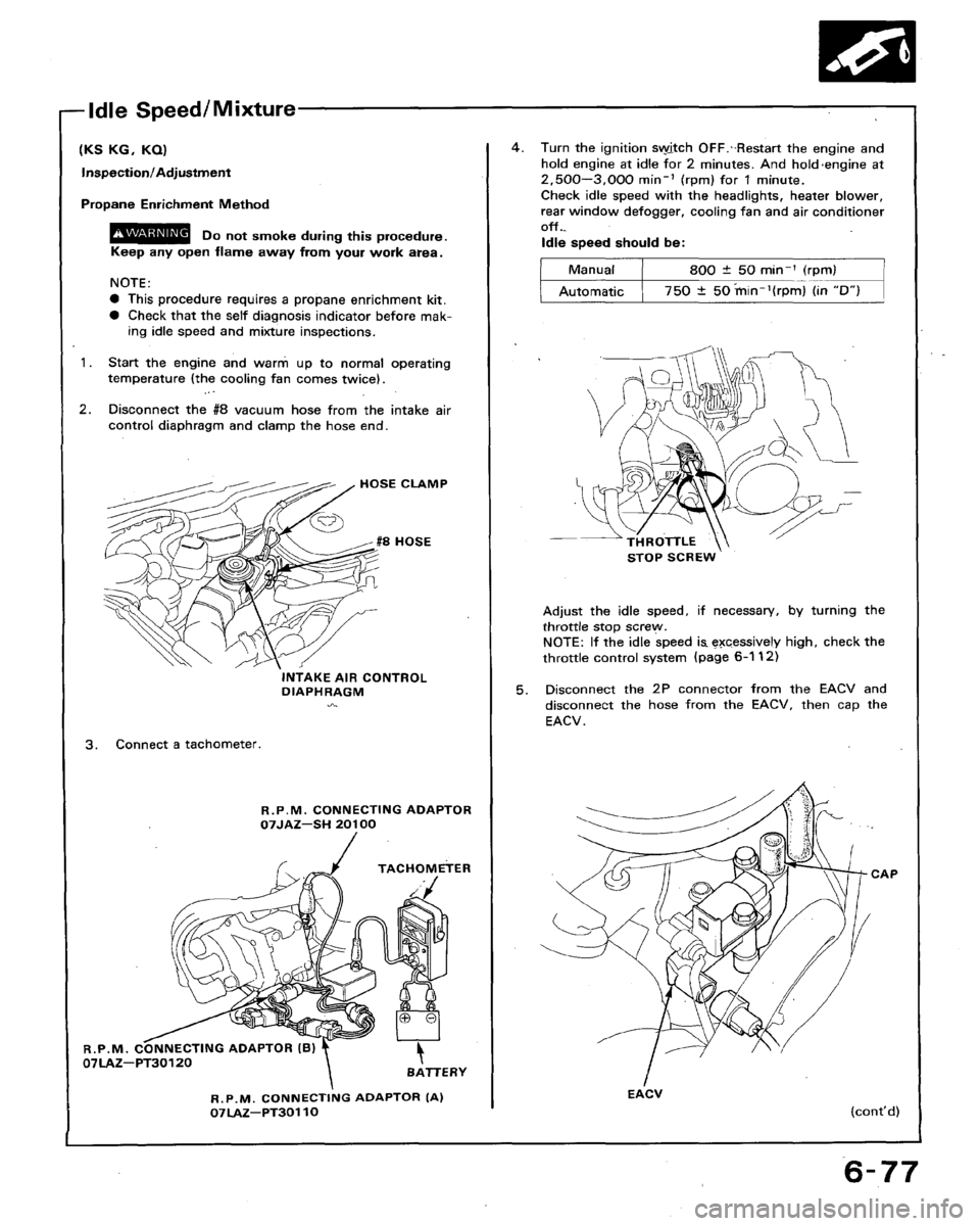 HONDA ACCORD 1992 CB / 4.G Workshop Manual 