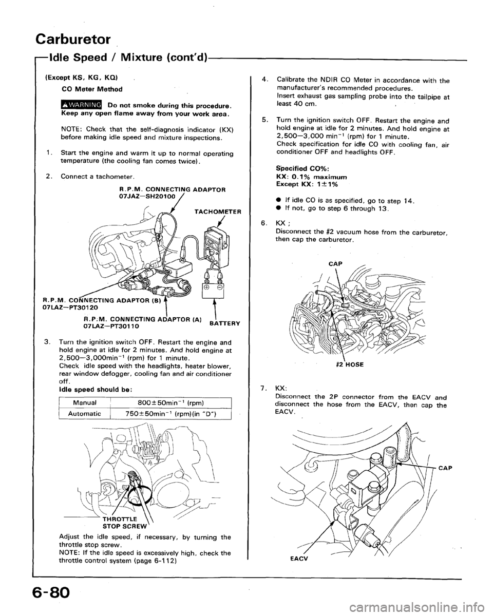 HONDA ACCORD 1992 CB / 4.G Workshop Manual 