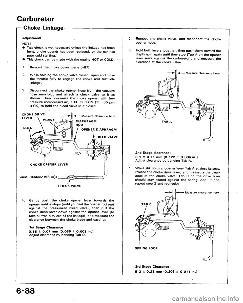 HONDA ACCORD 1992 CB / 4.G Workshop Manual 