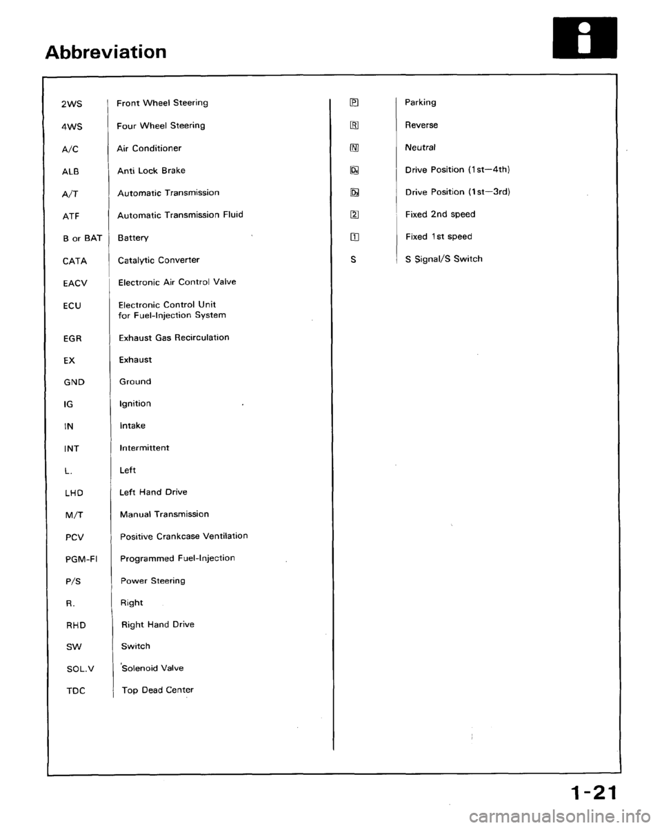 HONDA ACCORD 1992 CB / 4.G Workshop Manual 