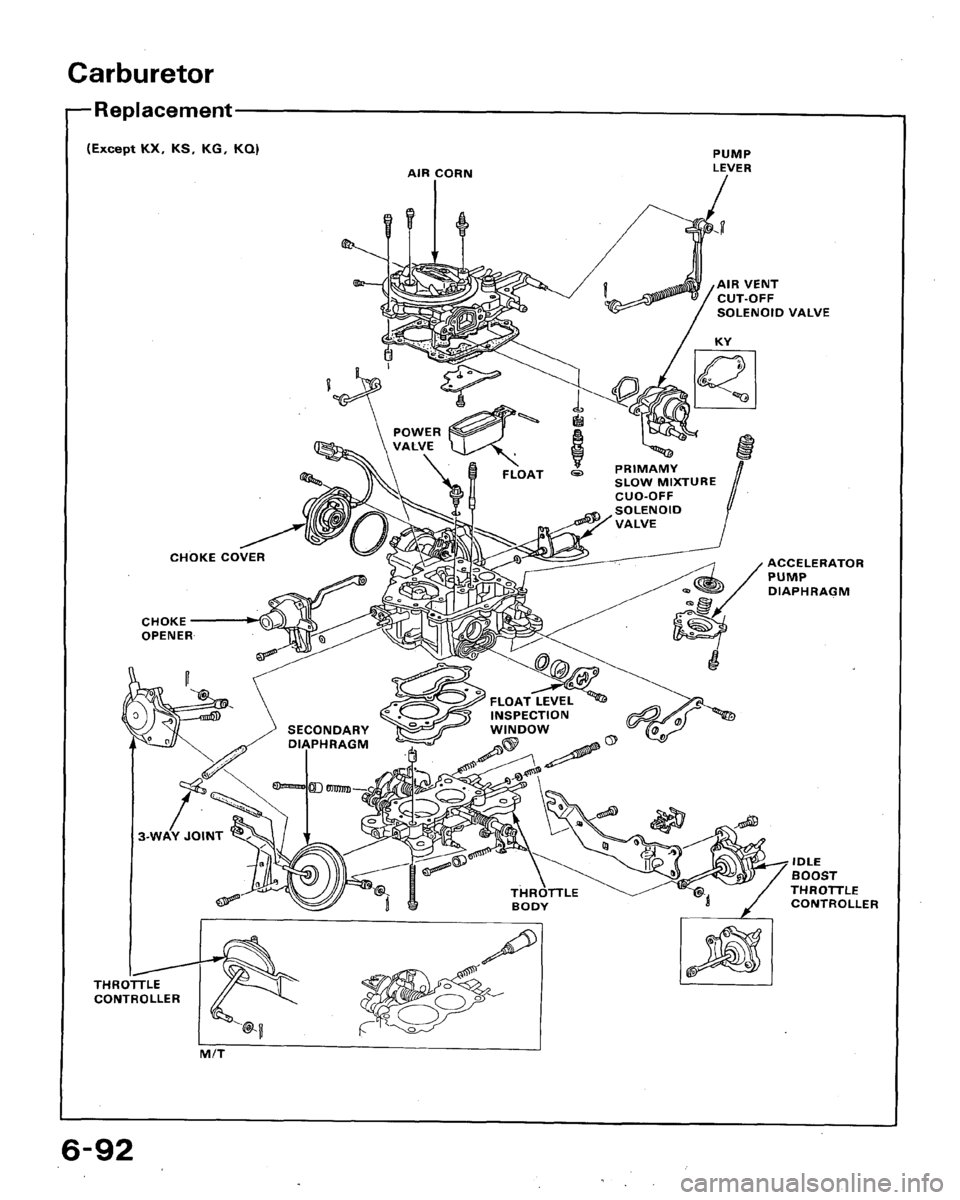 HONDA ACCORD 1992 CB / 4.G Workshop Manual 