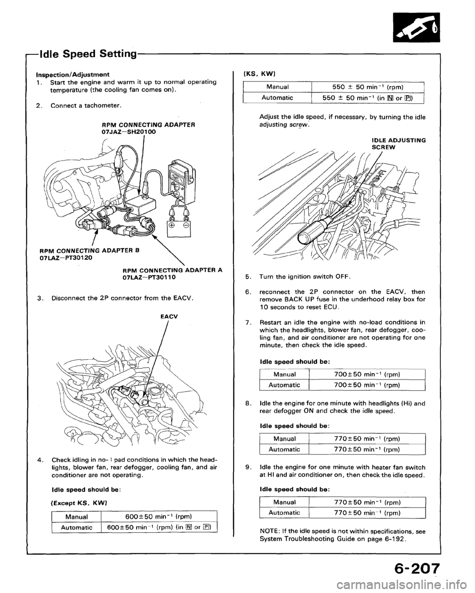 HONDA ACCORD 1992 CB / 4.G Workshop Manual 