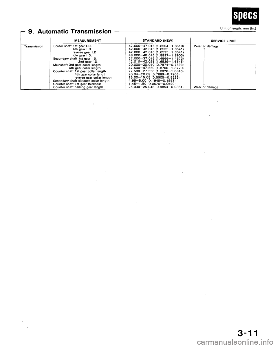 HONDA ACCORD 1992 CB / 4.G Workshop Manual 