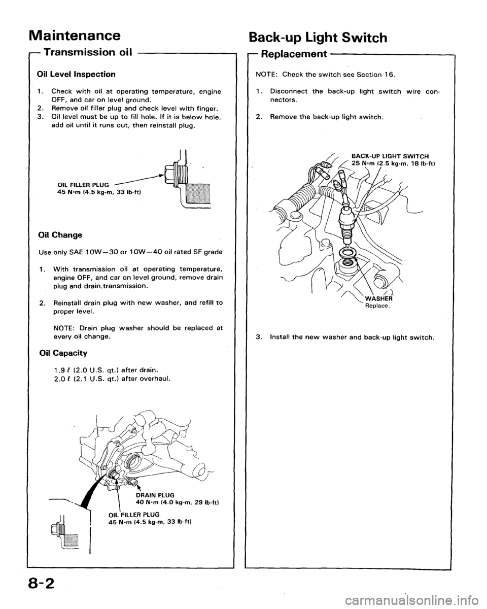 HONDA ACCORD 1992 CB / 4.G Workshop Manual 
