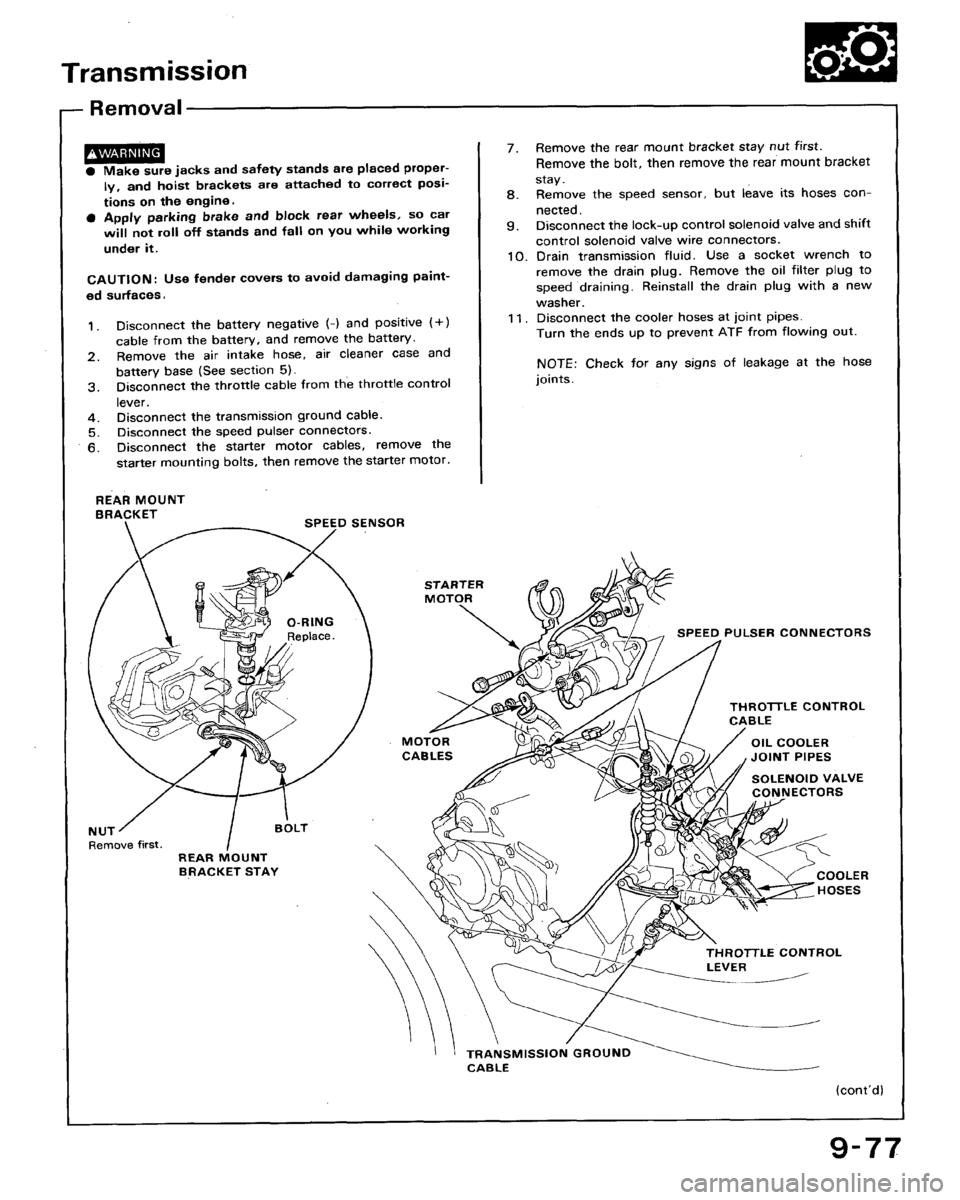 HONDA ACCORD 1992 CB / 4.G Workshop Manual 