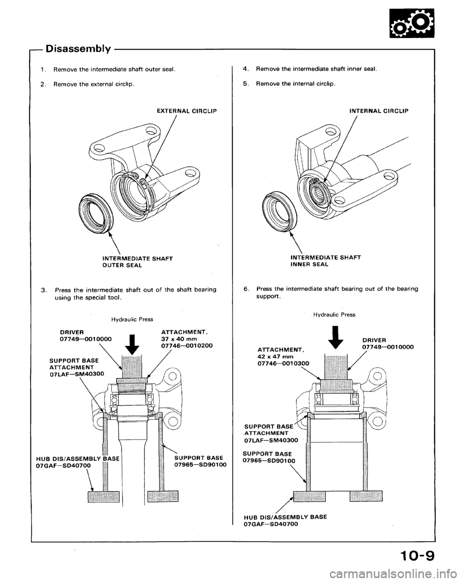 HONDA ACCORD 1992 CB / 4.G Workshop Manual 