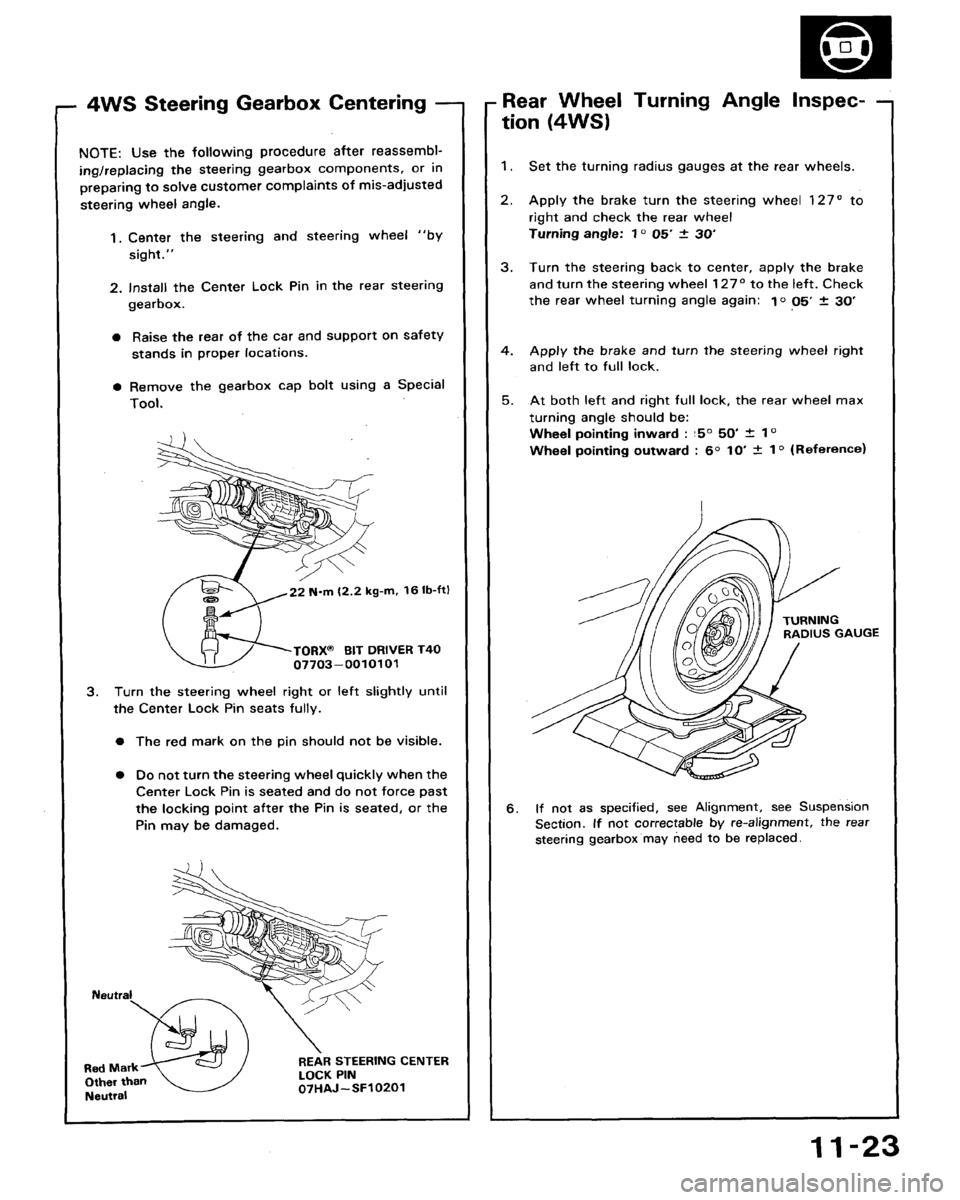 HONDA ACCORD 1992 CB / 4.G Workshop Manual 