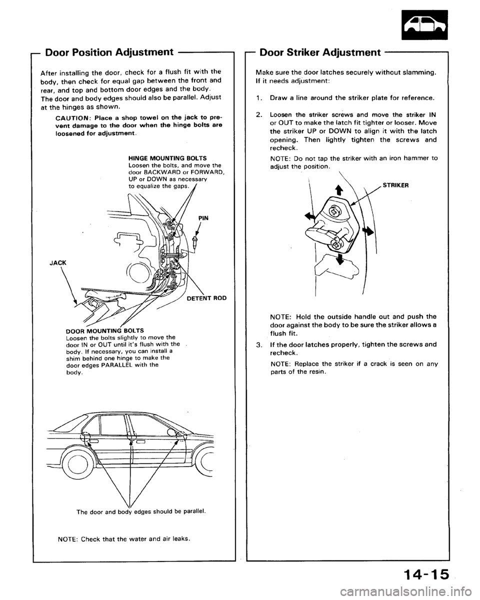 HONDA ACCORD 1992 CB / 4.G Workshop Manual 