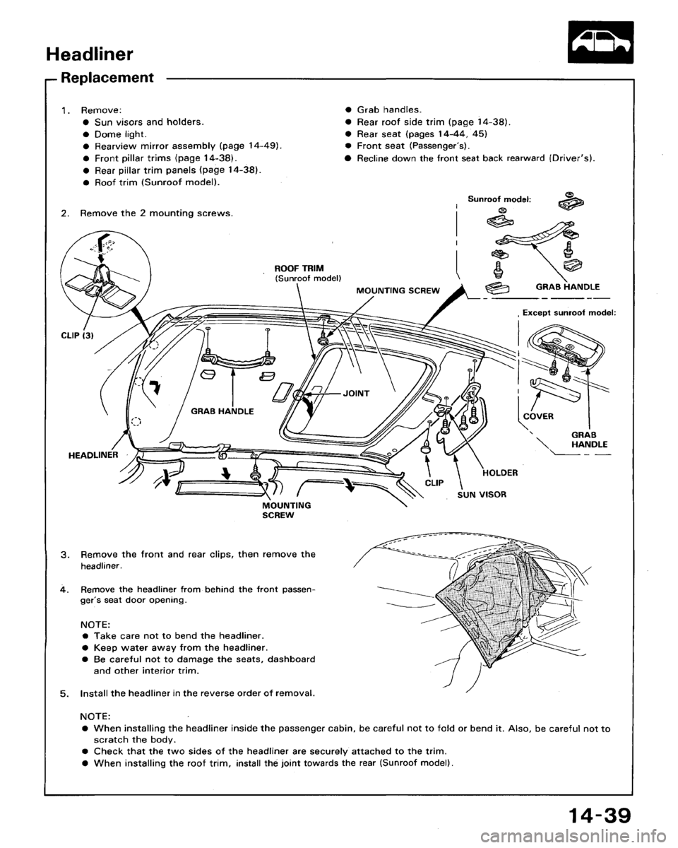 HONDA ACCORD 1992 CB / 4.G Workshop Manual 