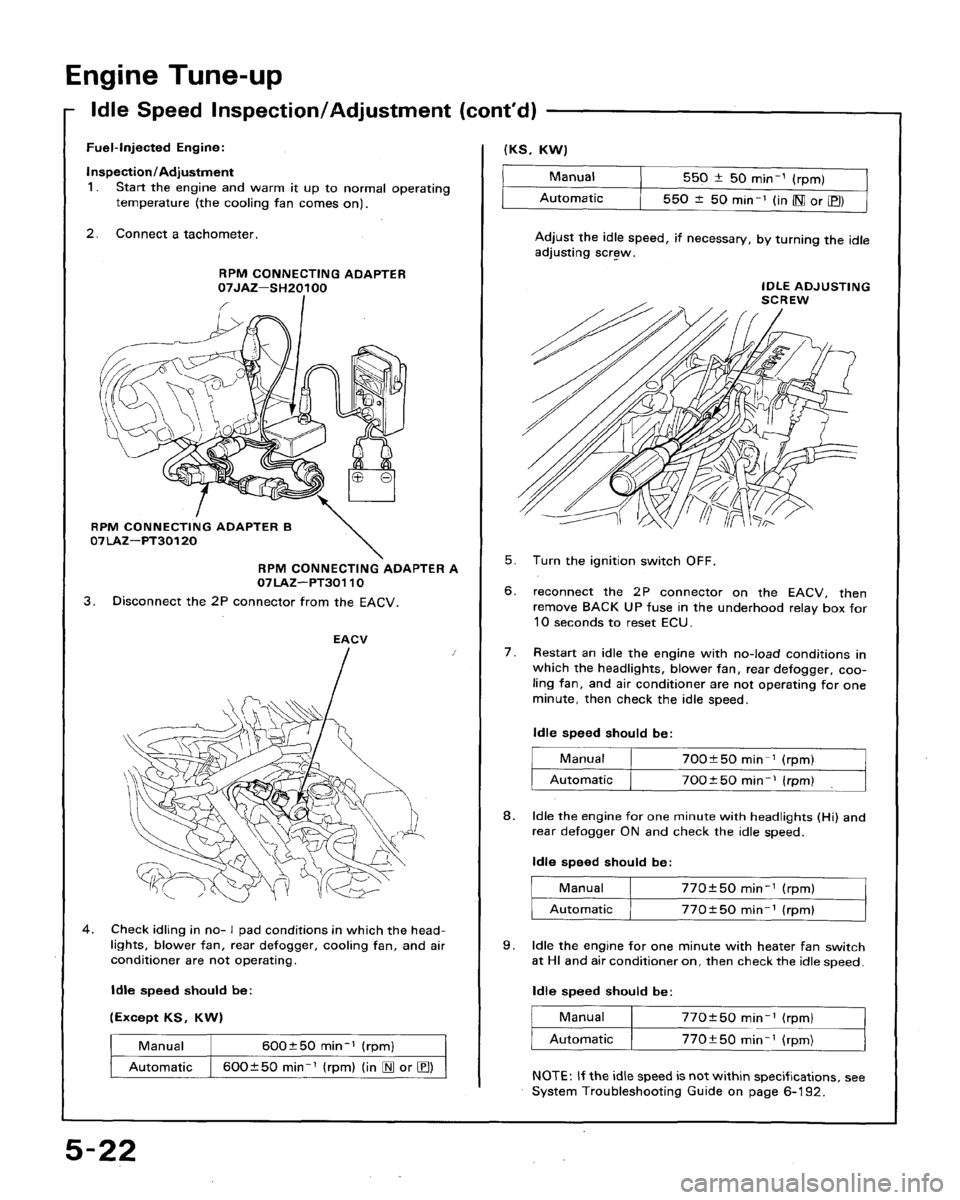 HONDA ACCORD 1992 CB / 4.G Workshop Manual 