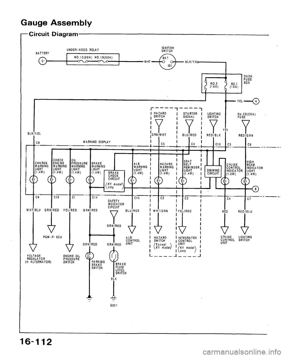 HONDA ACCORD 1992 CB / 4.G Workshop Manual 