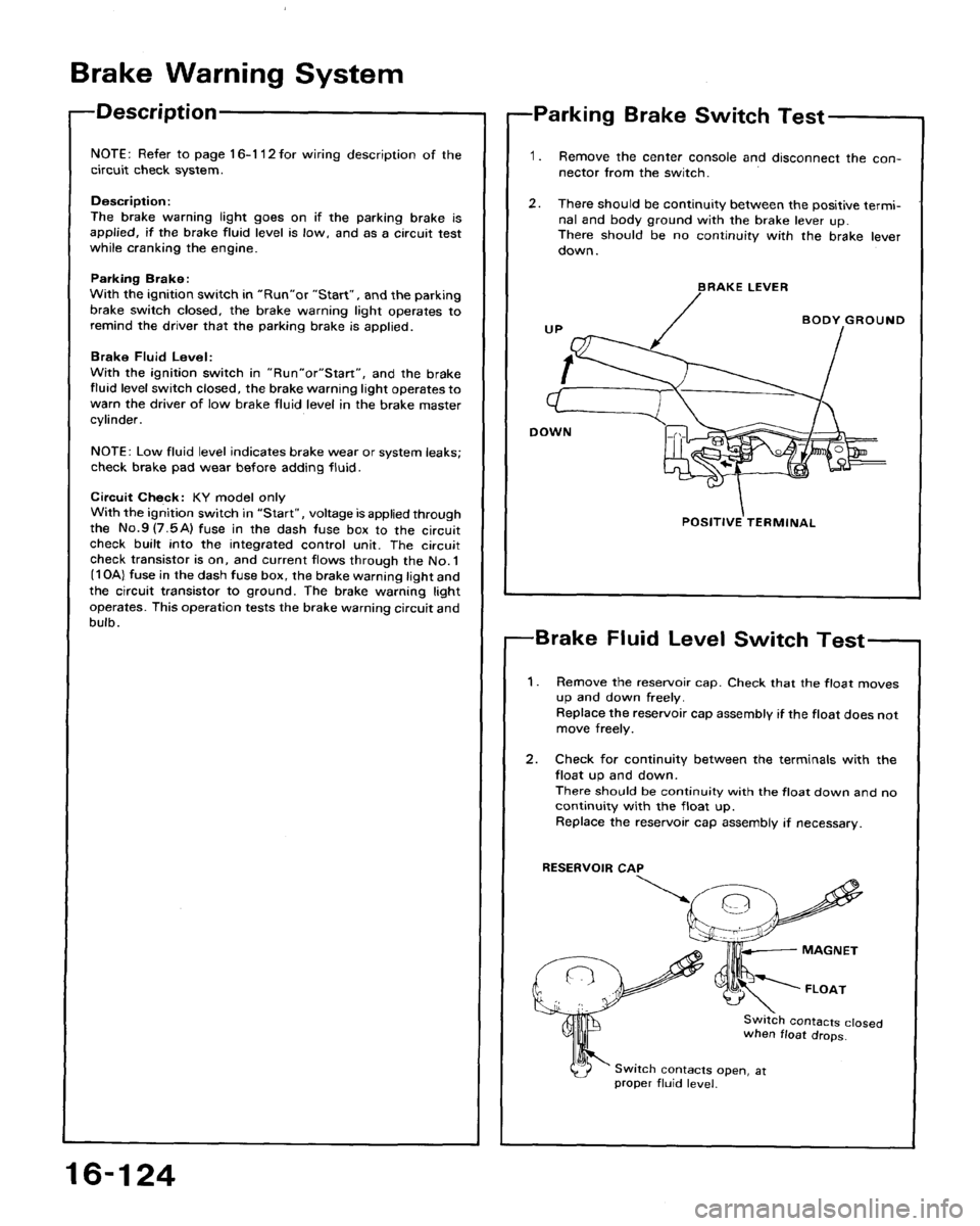 HONDA ACCORD 1992 CB / 4.G Workshop Manual 