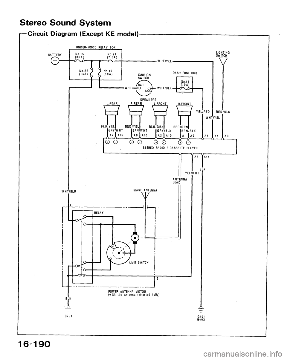 HONDA ACCORD 1992 CB / 4.G Workshop Manual 