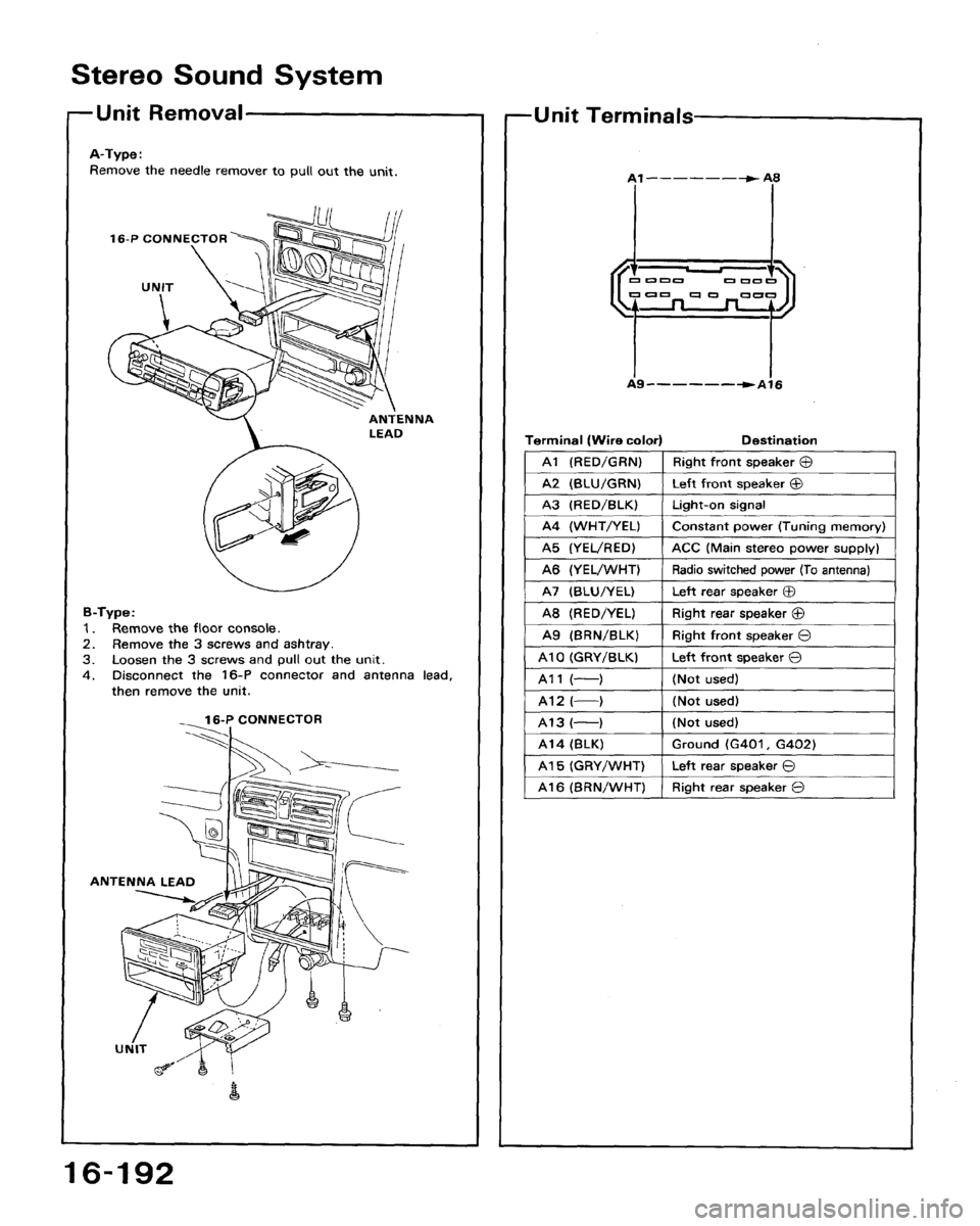 HONDA ACCORD 1992 CB / 4.G Workshop Manual 