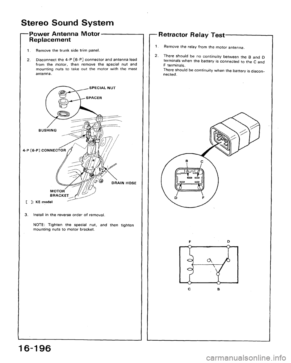 HONDA ACCORD 1992 CB / 4.G Workshop Manual 