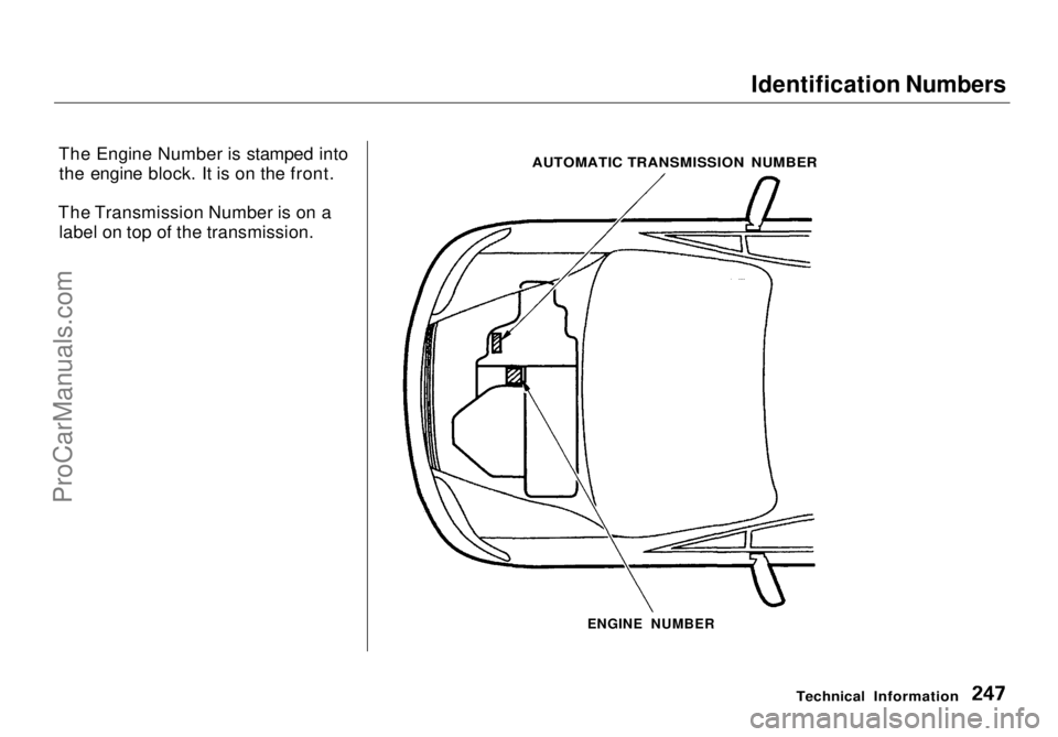 HONDA ODYSSEY 1998  Owners Manual Identification Numbers

The Engine Number is stamped into the engine block. It is on the front.
The Transmission Number is on a label on top of the transmission.

Technical Information
AUTOMATIC TRANS