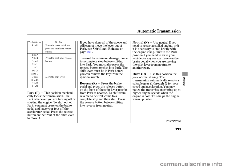 HONDA CIVIC COUPE 2006 8.G Owners Manual µ
µ µ
µ
CONT INUED
If you have done all of the above and
still cannot move the lever out of
Park, see on
page .
To avoid transmission damage, come
to a complete stop bef ore shif ting
into Par