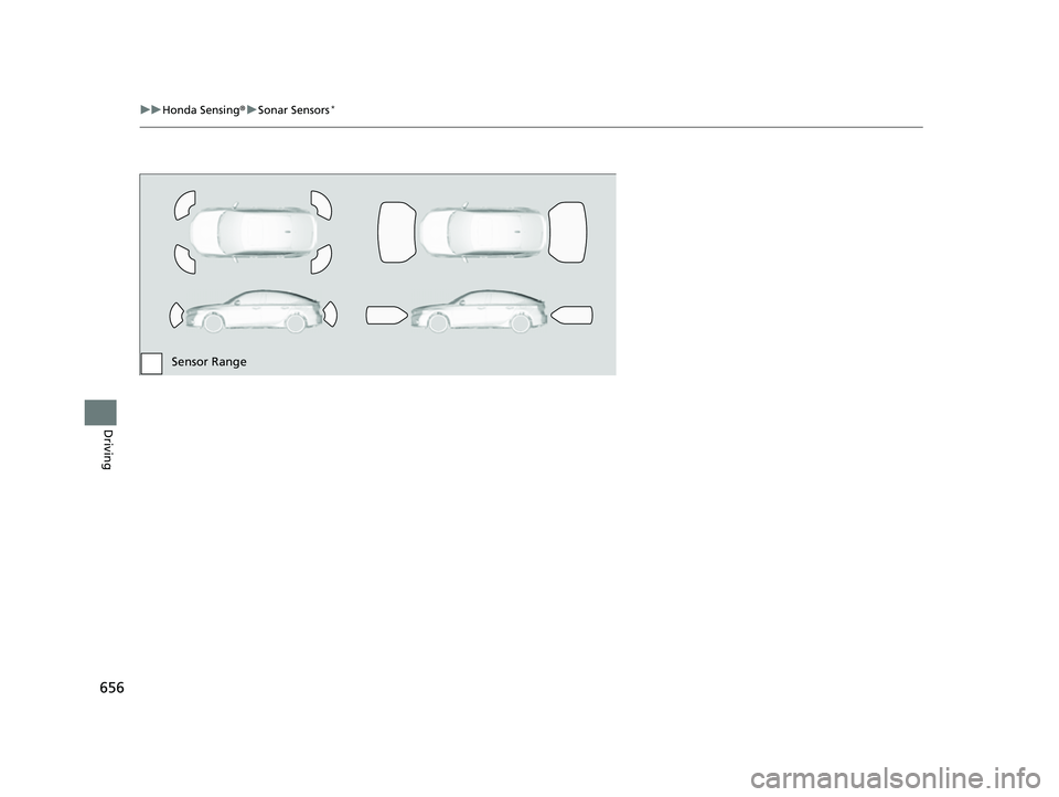 HONDA CIVIC 2023  Owners Manual 656
uuHonda Sensing ®u Sonar Sensors*
Driving
Sensor Range
23 CIVIC HATCHBACK TYPE R-31T406100_03.book  656 ページ  ２０２２年６月２３日　木曜日　午後９時２８分 