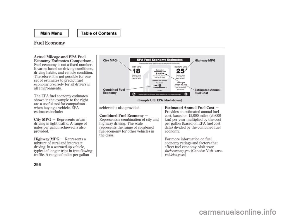 HONDA RIDGELINE 2012 1.G Owners Manual µ
µ
µ µ
Fuel economy is not a f ixed number.
It varies based on driving conditions,
driving habits, and vehicle condition.
Theref ore, it is not possible f or one
set of estimates to predict HONDA RIDGELINE 2012 1.G Owners Manual µ
µ
µ µ
Fuel economy is not a f ixed number.
It varies based on driving conditions,
driving habits, and vehicle condition.
Theref ore, it is not possible f or one
set of estimates to predict