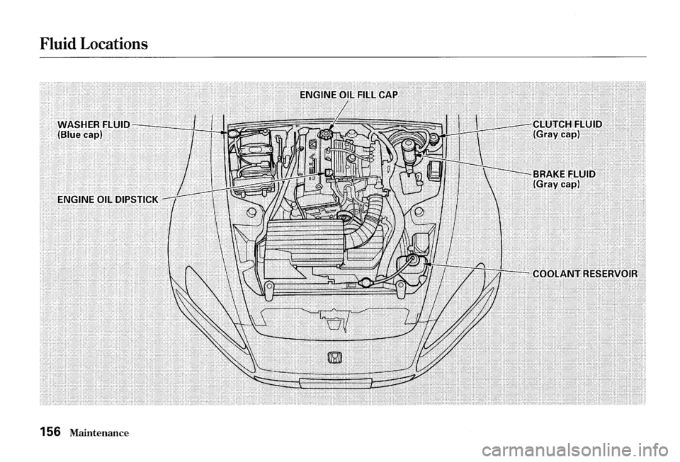 HONDA S2000 2000 1.G Owners Manual Fluid Locations 
156 Maintenance  