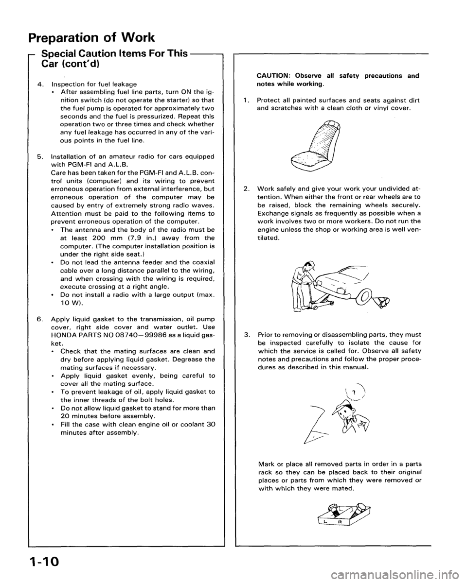 HONDA ACCORD 1986 CA / 3.G Workshop Manual 