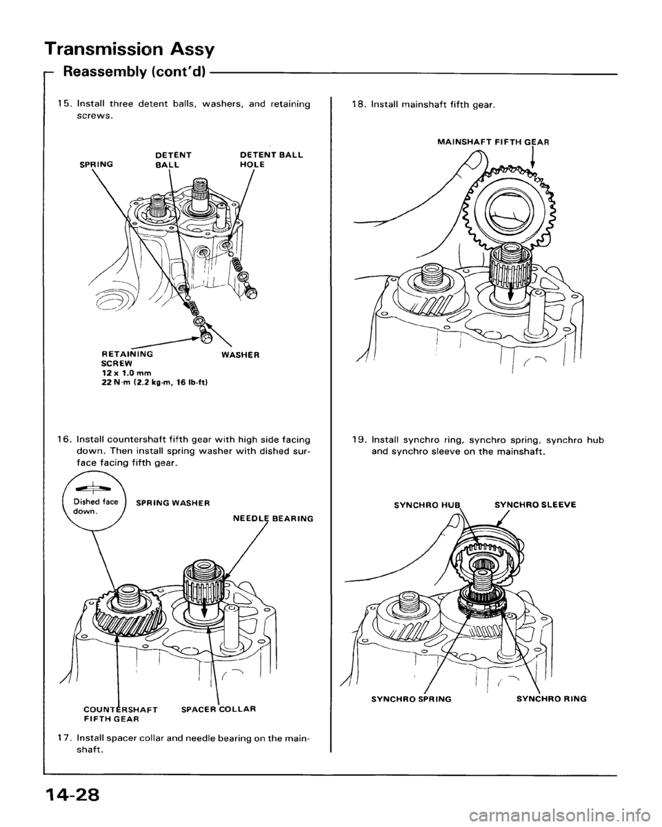 HONDA ACCORD 1986 CA / 3.G Workshop Manual 