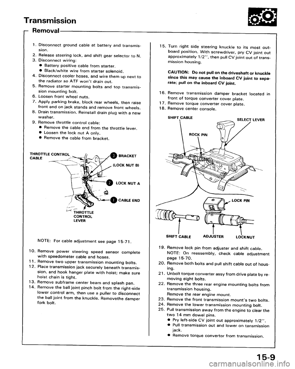 HONDA ACCORD 1986 CA / 3.G Workshop Manual 
