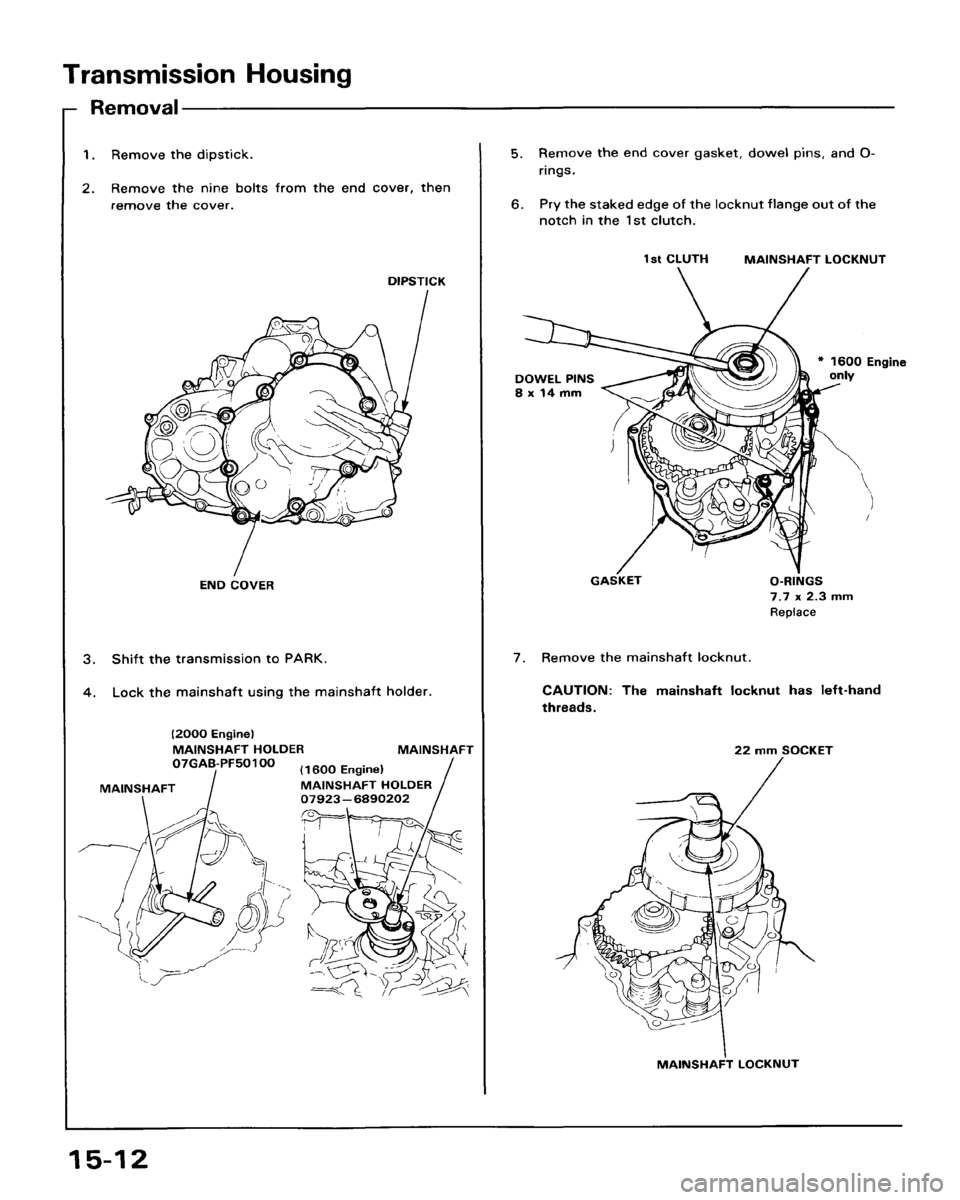 HONDA ACCORD 1986 CA / 3.G Workshop Manual 