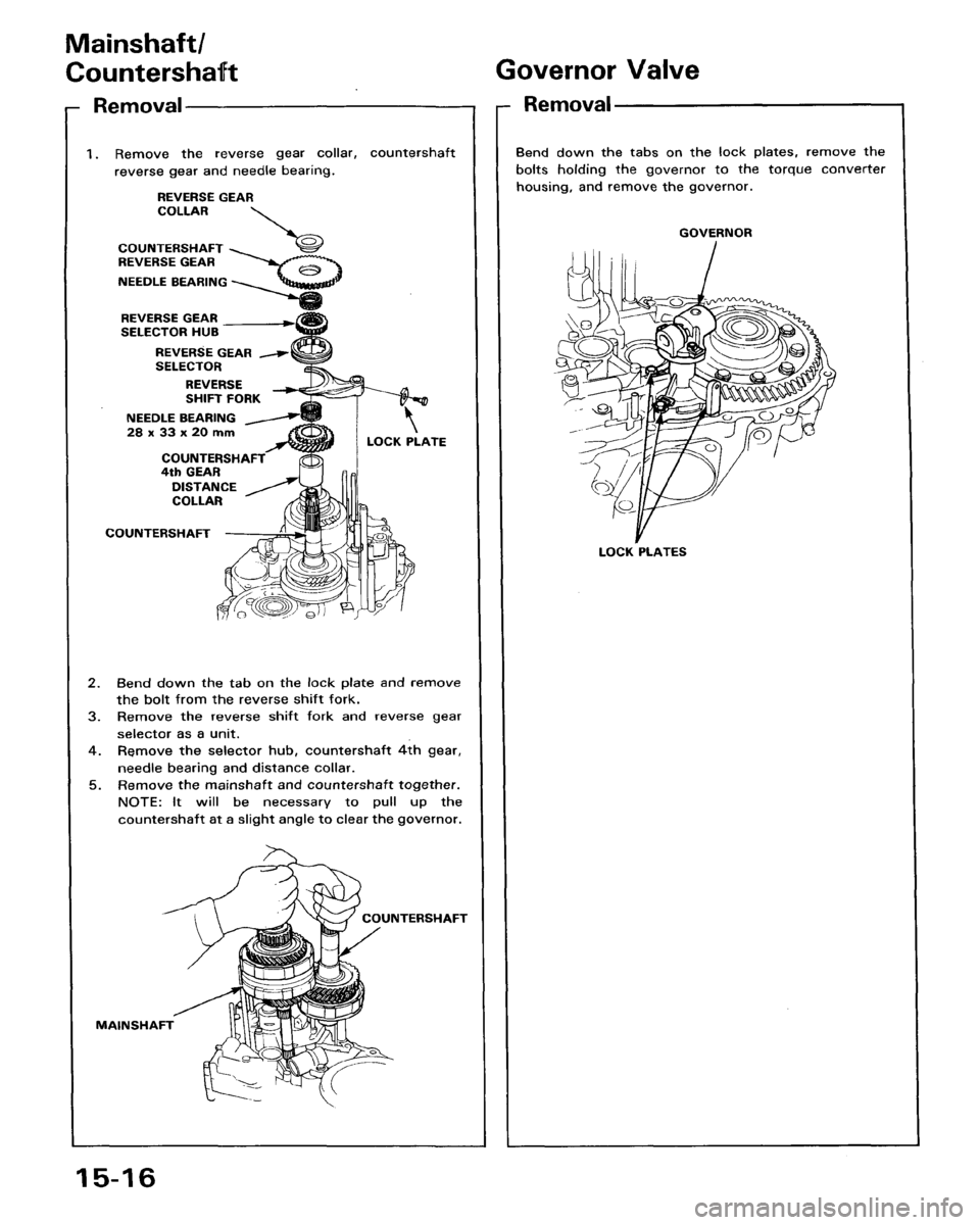 HONDA ACCORD 1986 CA / 3.G Workshop Manual 