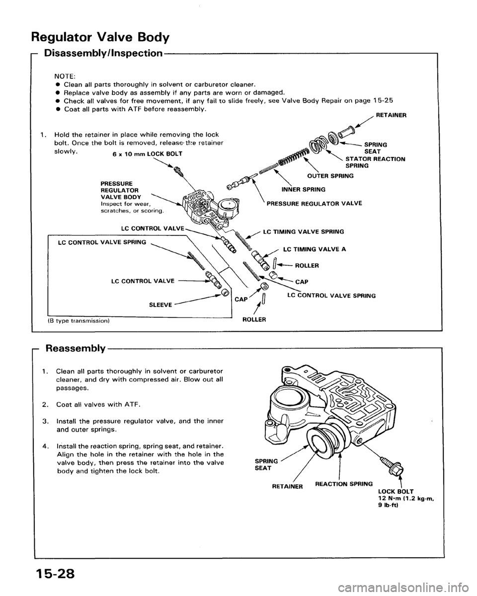 HONDA ACCORD 1986 CA / 3.G Workshop Manual 